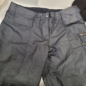 Black Sheep Snowboard Pants Mens Black Pinstripe Technical Ski Cargo Pants